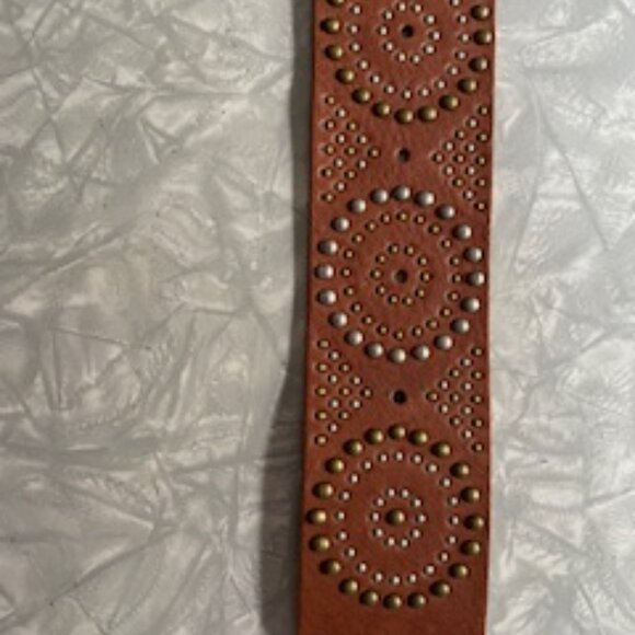 VINTAGE Sandwich Genuine Leather Studded Western Belt - Picture 4 of 5